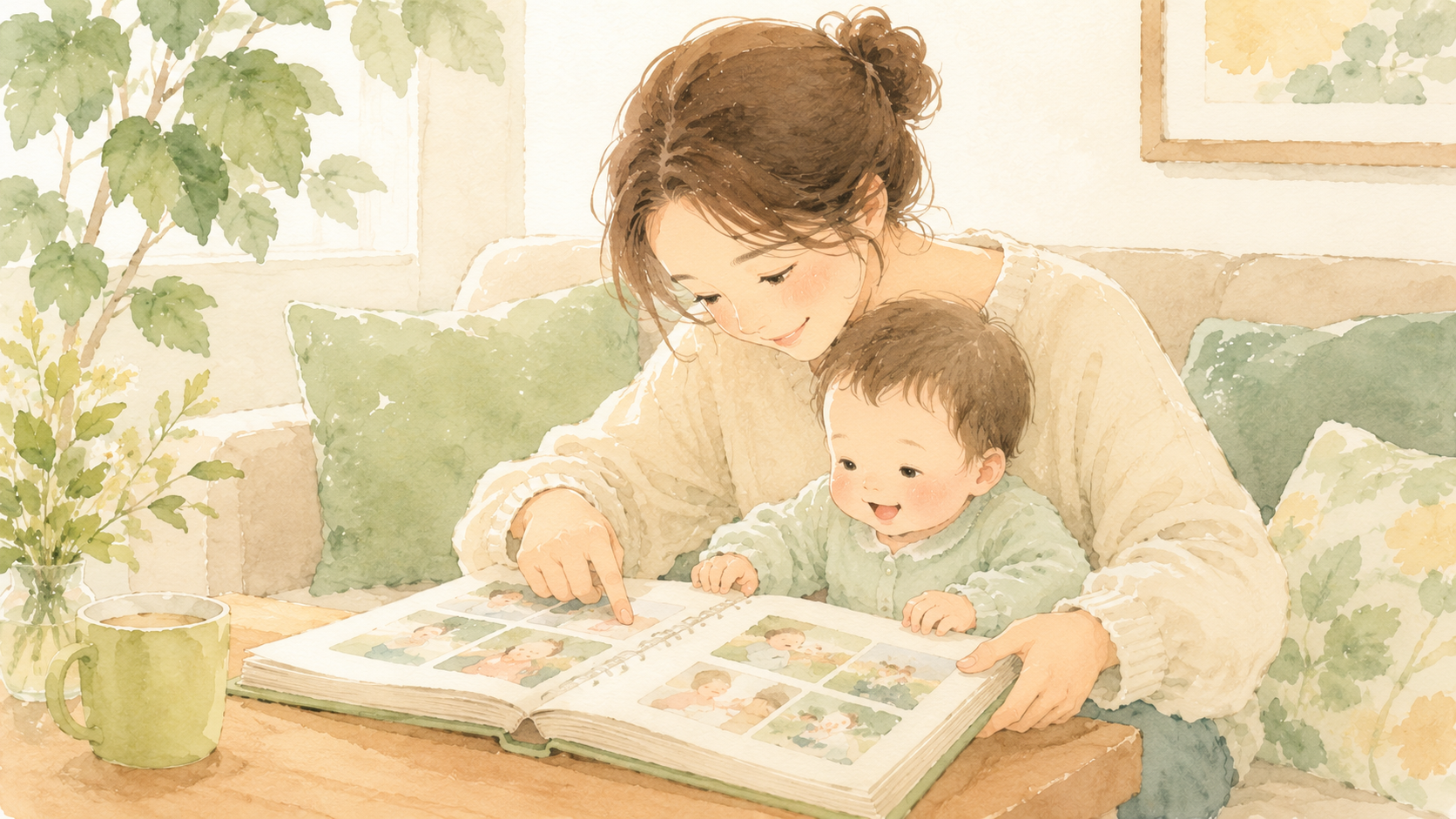 シンプルなアプリで育児記録をつける様子